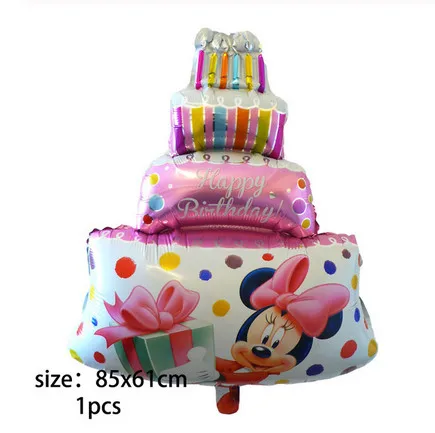1pcs big pink cake Большой красный черный Микки Минни фольгированные шары мультфильм день рождения украшения надувной Гелиевый шар Дети Классические игрушки подарок - Цвет: 1pcs big pink cake
