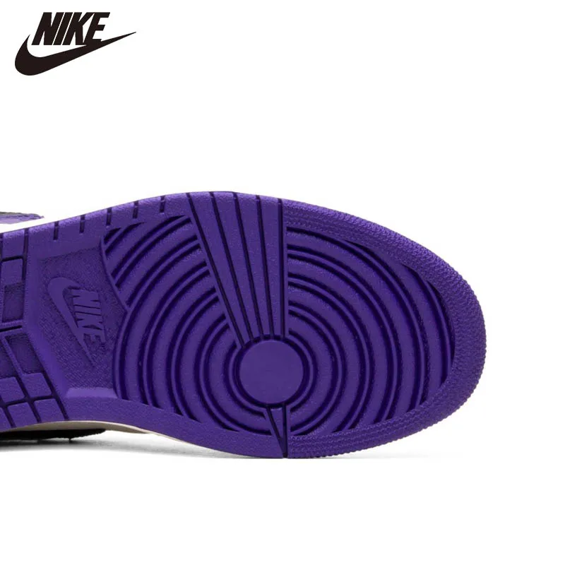 

Original Nike Men's Air Jordan 1 Retro Sports Sneakers Unisex Purple Basketball Shoes Real Toe OBSIDIAN UNC MIDNIGHT NAVY