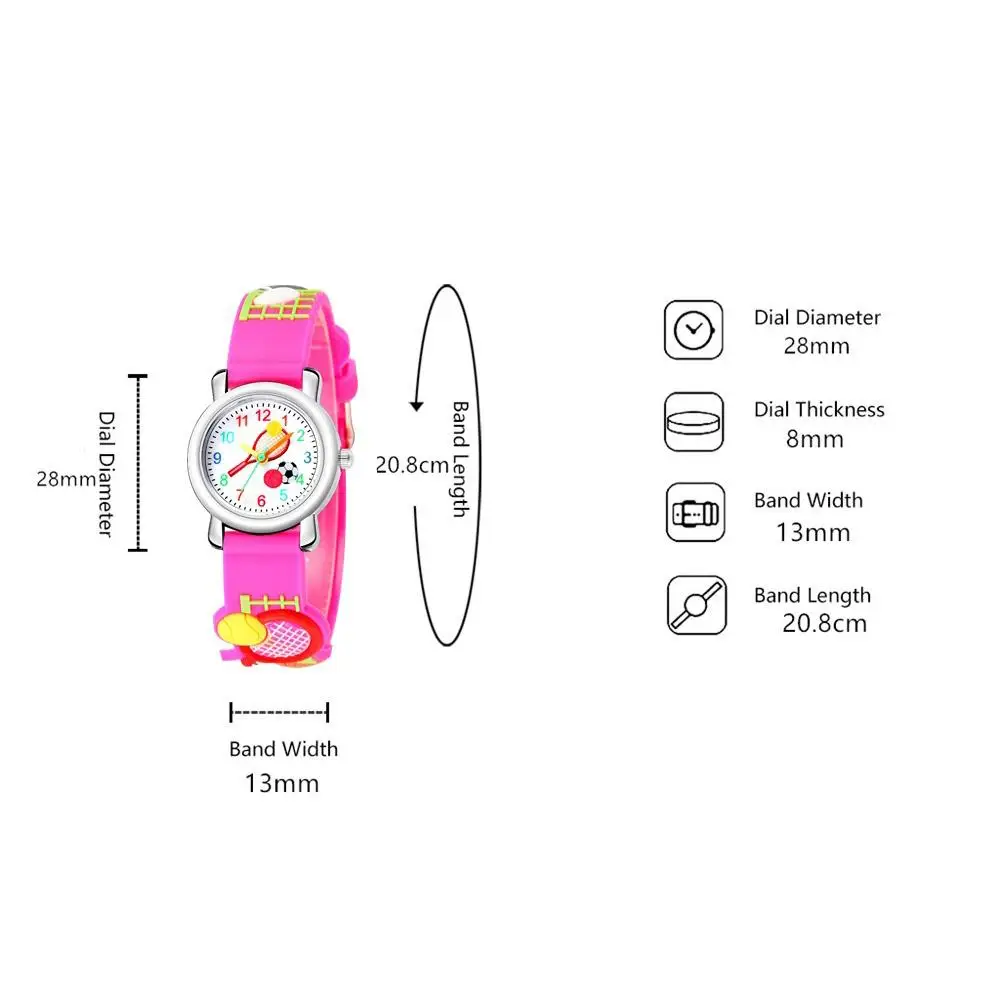 

Tennis Sports Pattern Relief Student Children Gift Cute Plastic Quartz Watch