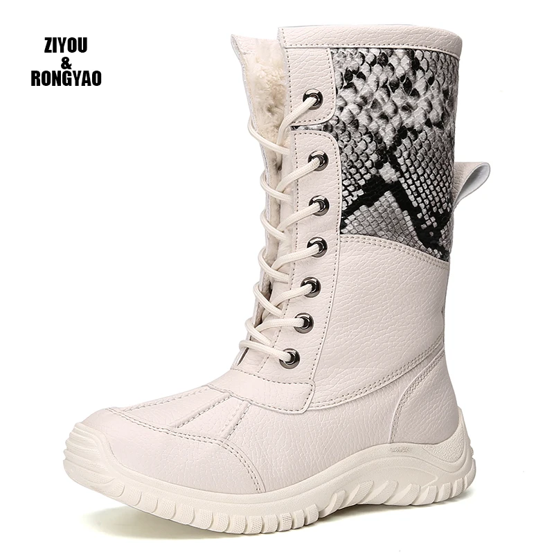 

Женские зимние ботинки на платформе, зимние ботинки на толстом плюше, водонепроницаемые Нескользящие ботинки, модная женская зимняя обувь, теплые меховые сапоги для женщин