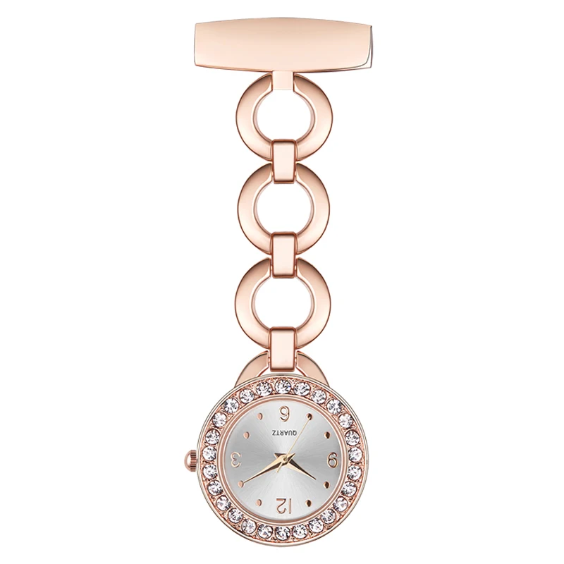 

ALK Nurse Pocket Watch Silver Elegant Women Brooch Nurse Watch Fashion Fob Nurse Watch Rose Gold Diamond Pendants Clocks Hots