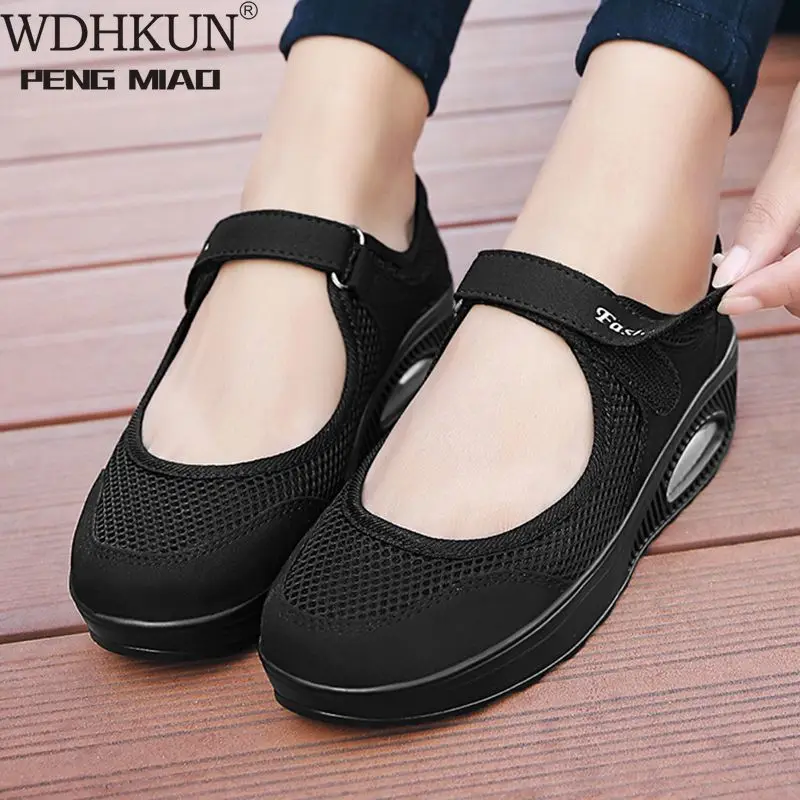 

Женские сетчатые туфли, мягкие дышащие кроссовки на плоской подошве, повседневная обувь, весна-лето 2020