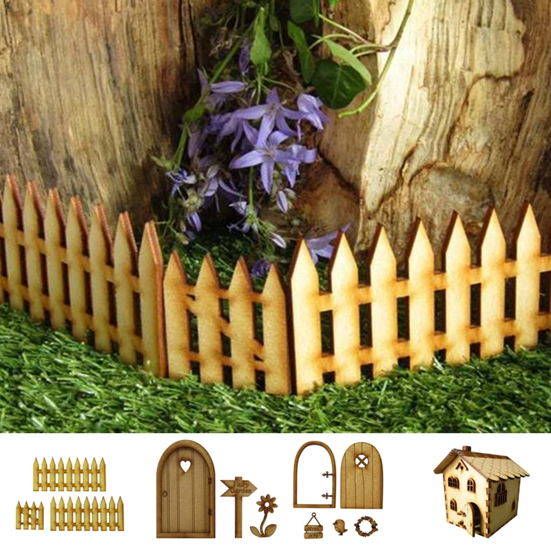 handmade doll house fairy wooden accessories mini dollhouse miniature house model wooden gnome mouse elf door craft kit free global shipping