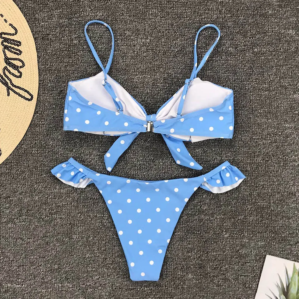 

New women's swimwear 2021 bikini Girl Dot Print Beach Bikini Set Ladies Tow PC Holiday Swimwear Pool Swimsuit push-up bikini