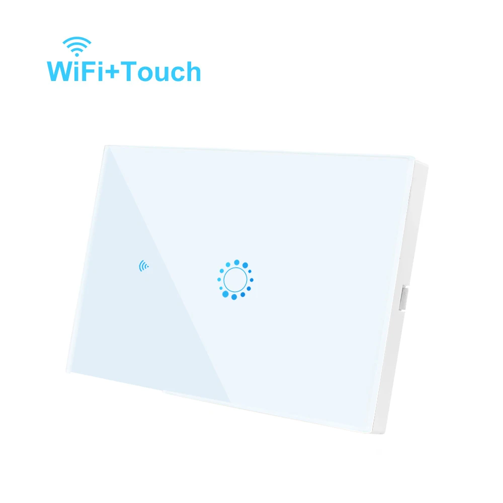 White 1 gang Интеллектуальный Wi-Fi приложение дистанционное управление переключатель работать с Alexa Google Home стандарт США AC90V-250V синхронизация сенсорный переключатель 3 банды 1 способ - Цвет: White 1 gang