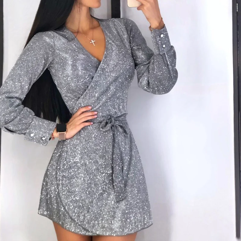 V образным вырезом вечерние платье Женщины с открытыми плечами сексуальное