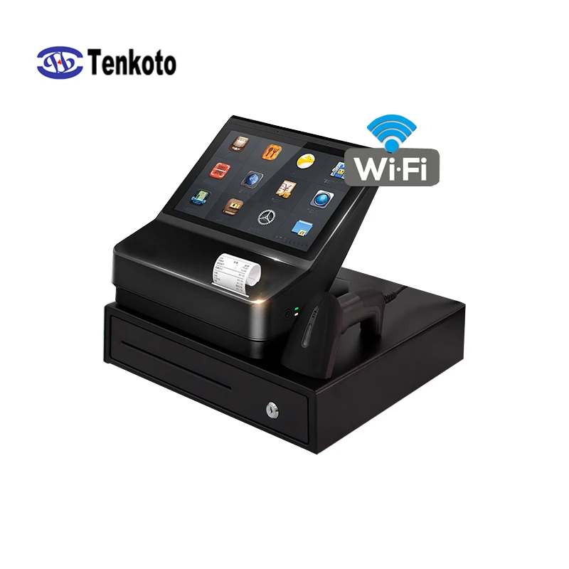 Настольный Android POS приложение умный сенсорный экран qr-код NFC оплата Android Pos система терминал с 58 мм Термопринтер - Цвет: Full Set