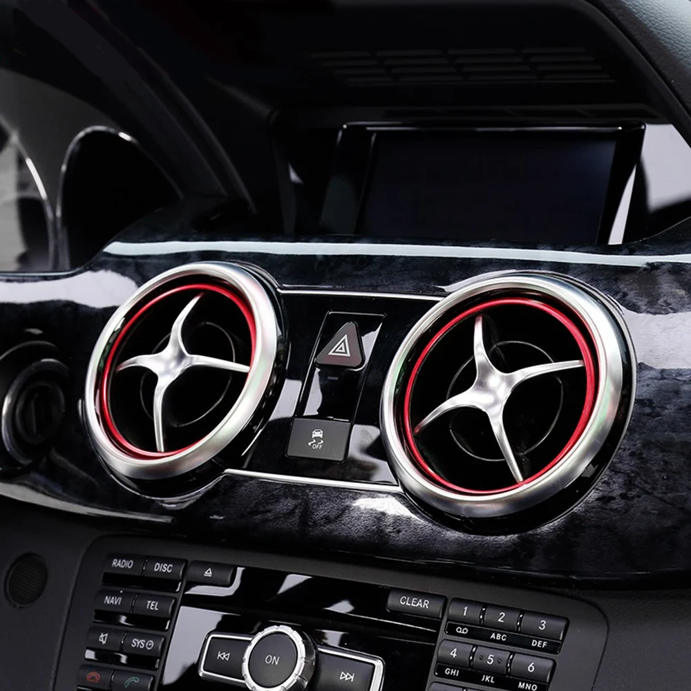Для Mercedes Benz GLK SLK SLC SL GLK200 GLK250 GLK350 X205 автомобильный выход кондиционера украшение кольцо стикер AC вентиляционное отверстие накладка