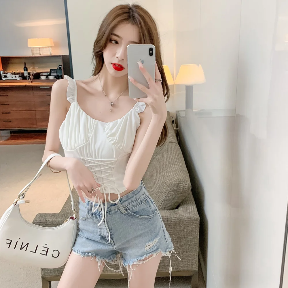 Spring Summer Black Off Shoulder Corset Crop Tops Women Square Collar Party Sexy Tank Tops Ladies Backless Casual Bustier 2021
