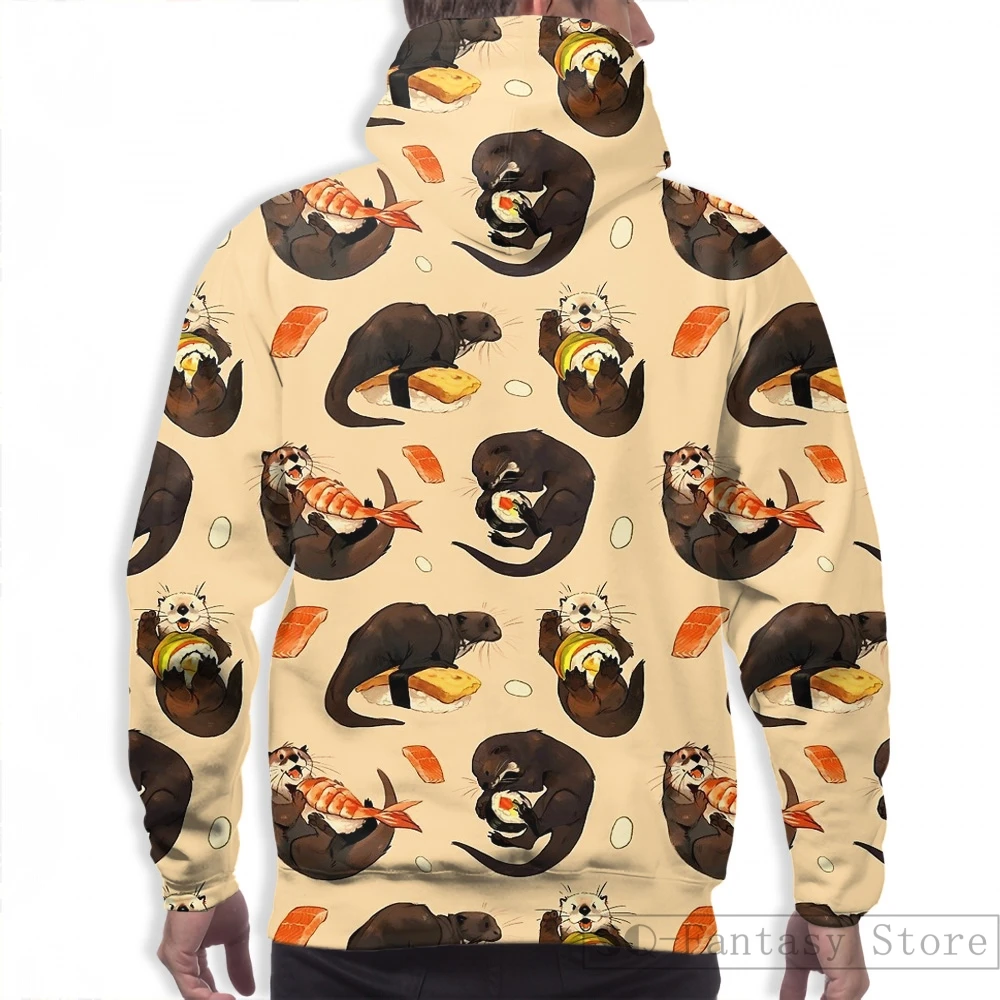 Женская Повседневная Толстовка с капюшоном и принтом суши |