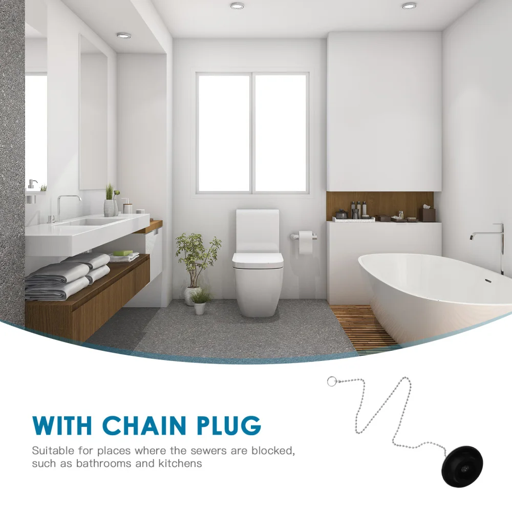 

Sink Protector Hair Catcher Home Sink Bathroom Bathtub Drain Cover with Chain