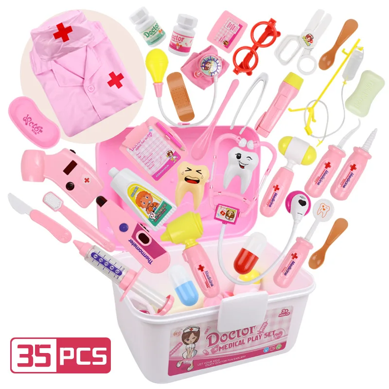 

Kids Doctor Toys Role Playing Games Set Dentist Toys Hospital Pretend Play Medical Kit Nurse Bag Toys For Children Best Gift