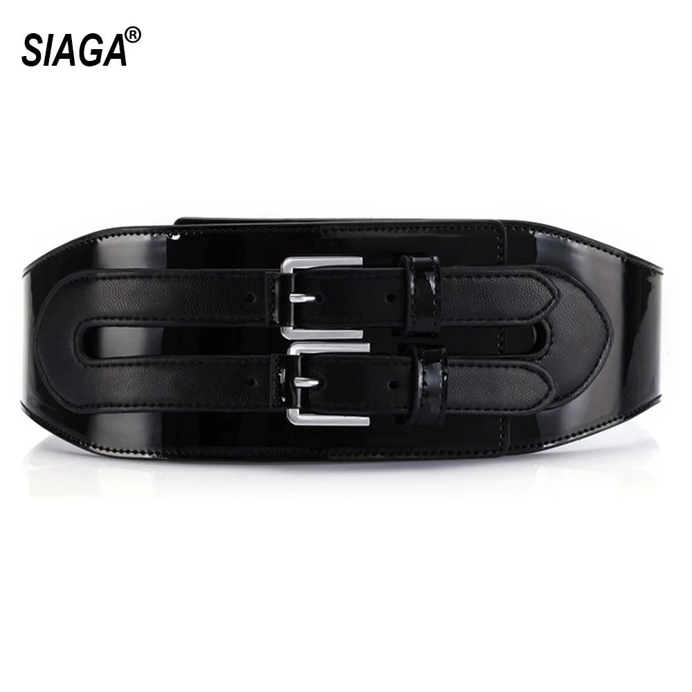 Женский черный пуховик из лакированной кожи с поясом FCO120|Женские ремни| |