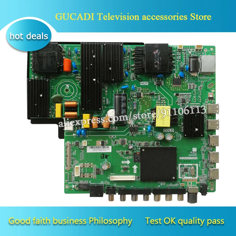 Материнская плата для 4K network LCD smart TV TP.HV553.PD899 хорошо работает|Компьютерные кабели