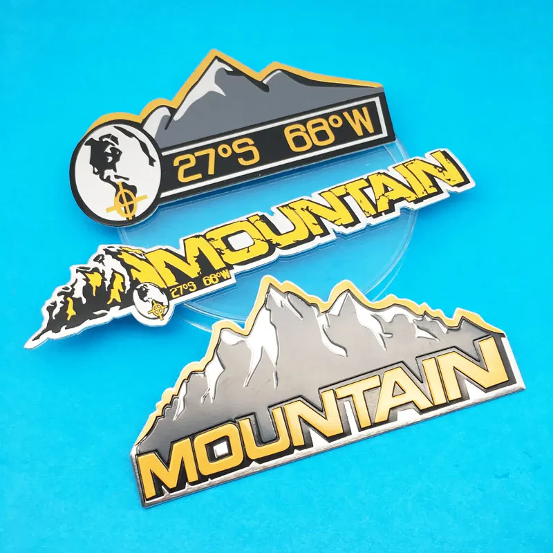 Новая алюминиевая горная наклейка на кузов автомобиля задний багажник эмблема