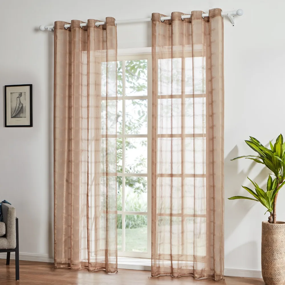 TopfInel Soild Сетка прозрачные шторы для гостиной для двери в спальню, на кухню кафе вуаль тюль оконные дапировки шторы простые плиссированные