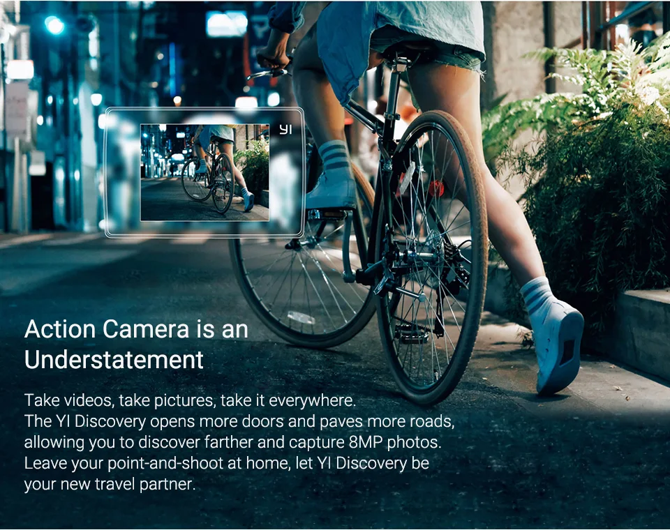YI Discovery Action Camera 4K 20fps Sports Cam 8MP 16MP with 2.0 Touchscreen Built-in Wi-Fi 150 Degree Ultra Wide Angle