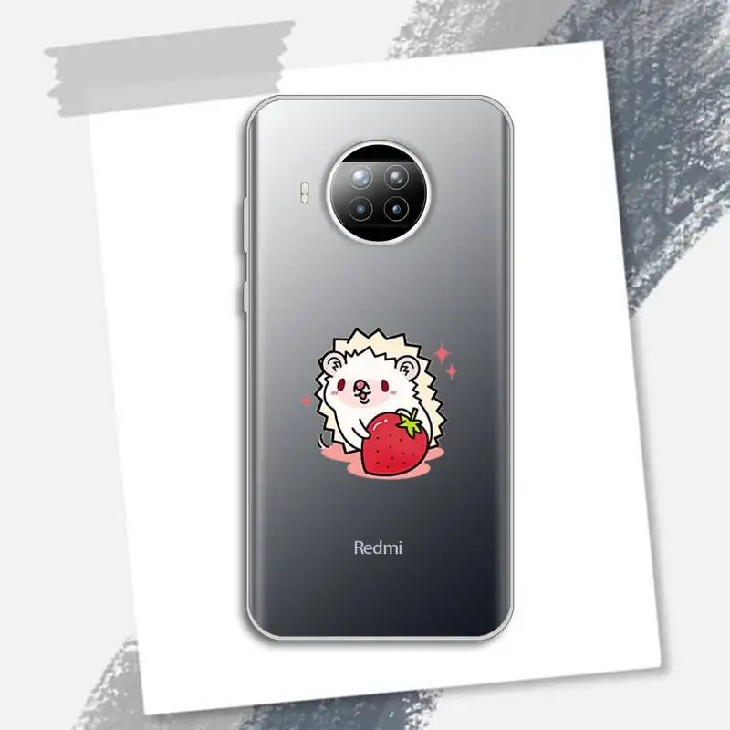 

Animal lovely cartoon hedgehog Phone Case Transparent for Xiaomi Redmi note 10 t 8 9 pro lite 11