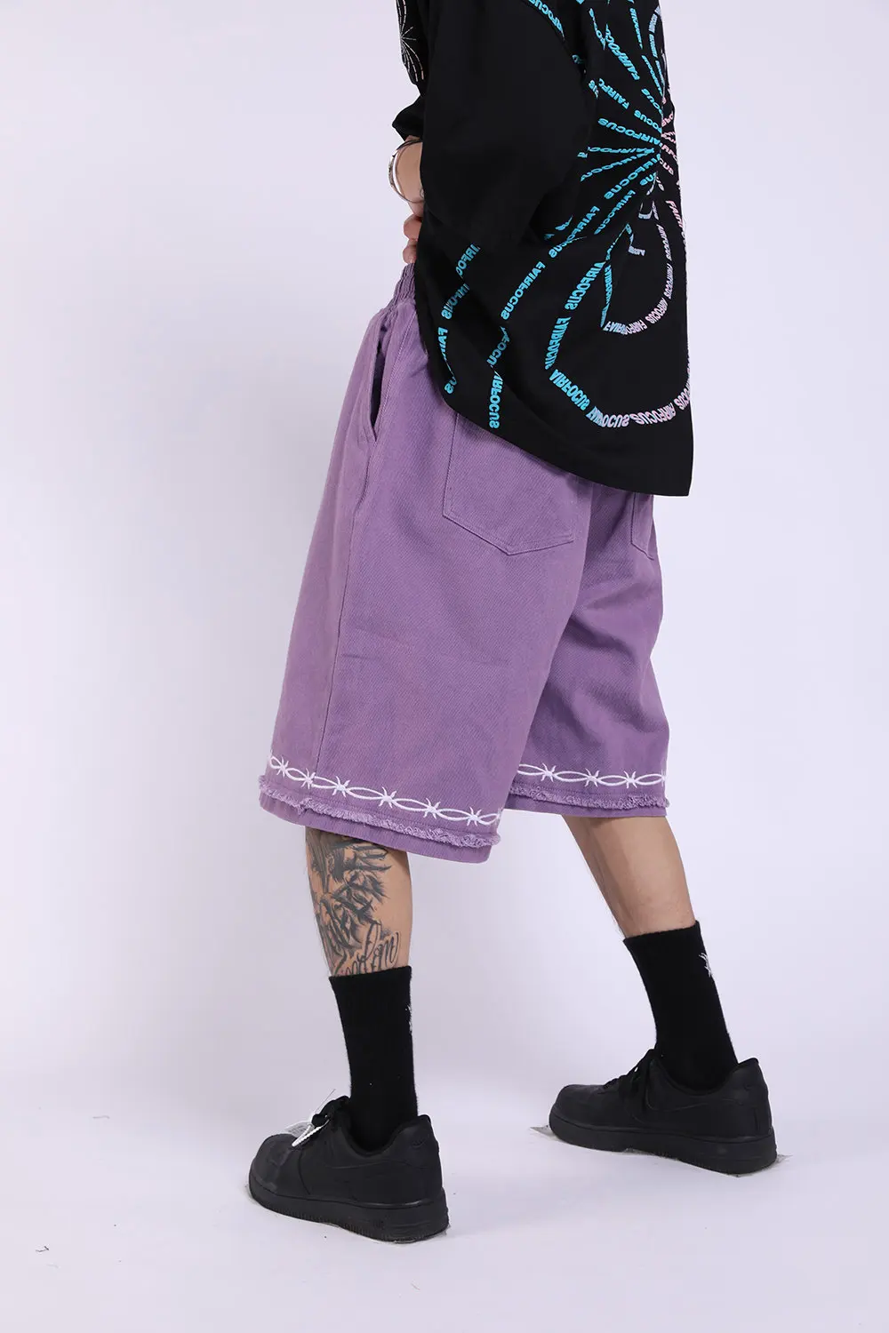 

Harajuku Men Shorts Embroidered Letters Streetwear Jogger Shorts Women Men Summer Loose Elastic Waist Hip Hop Skateboard Shorts