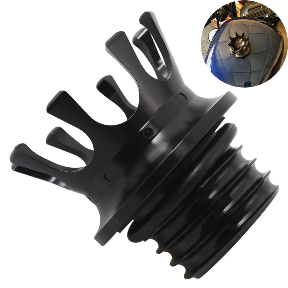 

Мотоциклетная черная алюминиевая Корона, стильная газовая крышка, сливной вентилируемый топливный бак, крышка для Harley Sportster Dyna Softail Touring Models