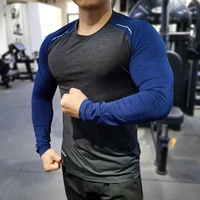 men compression t shirts tops homme gym sport running clothing fitness tight long sleeve tees dry fit rashguard mma sweatshirt