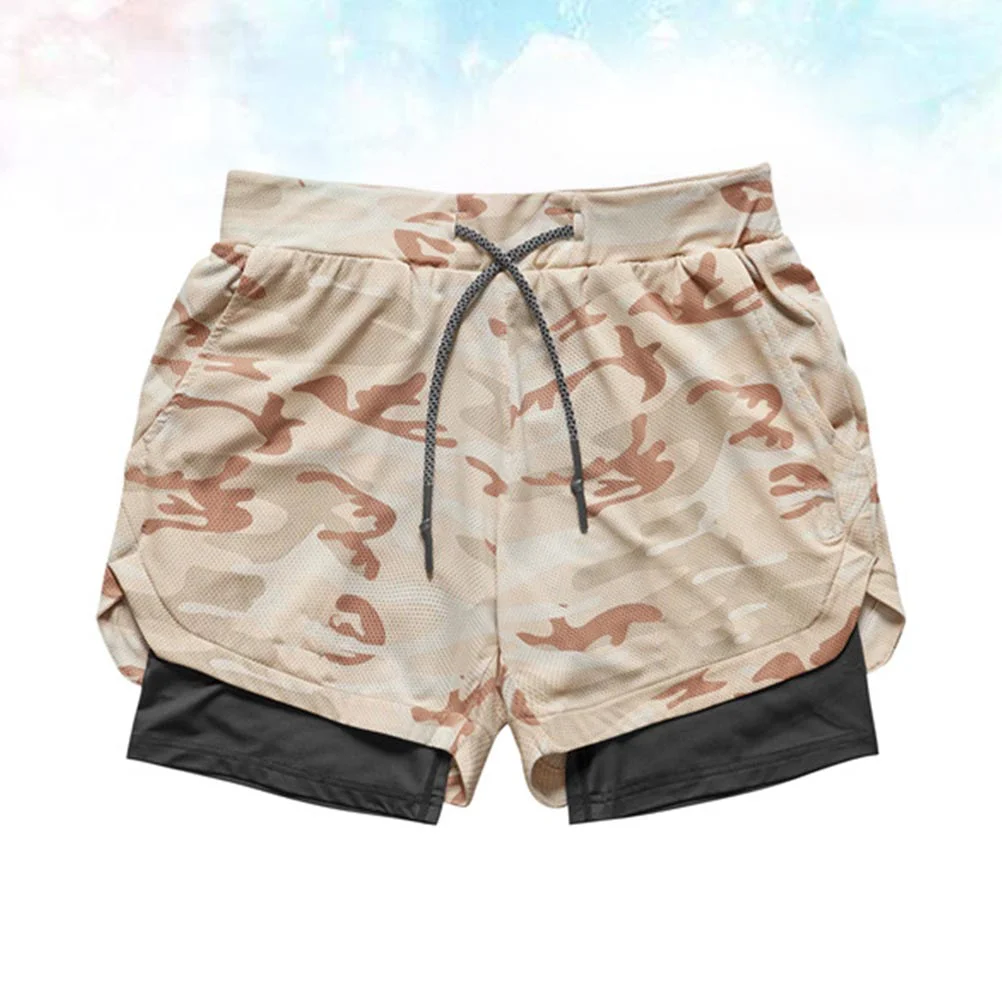 

Fashion Leisure Beach Shorts Male Breathable Trunks Pockets Sports Running Trunk Adjustable Rope Exercise Short Pants for Man Su