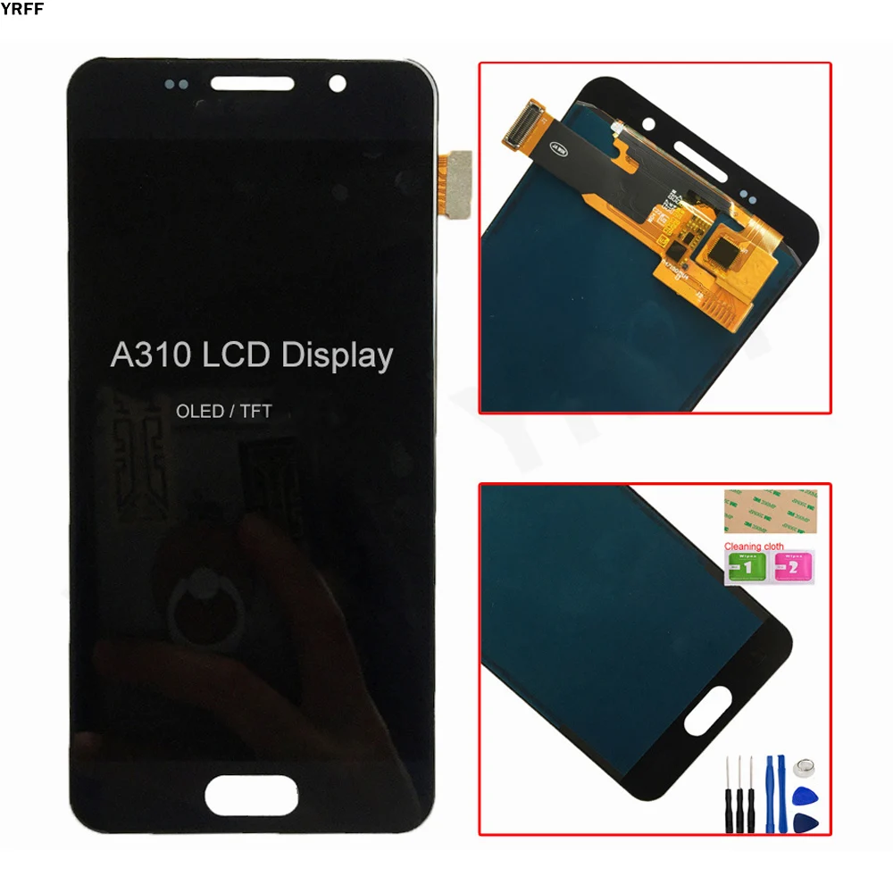 ЖК-дисплей для Samsung Galaxy A3 2016 A310 A310F A3100 сенсорный экран дигитайзер панель в сборе