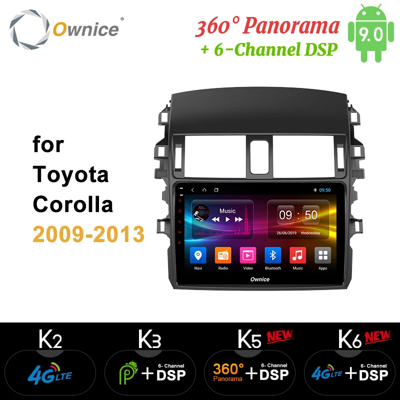 Автомобильный радиоприемник Ownice k3 k5 k6 Android 9 0 2 din проигрыватель Octa Core для Toyota corolla