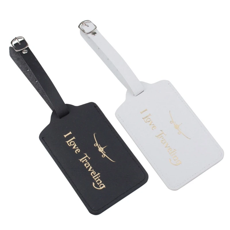

35EF Luggage Tag PU Leather Case Name Luggage Bag Tags for Travel Bag Suitcase