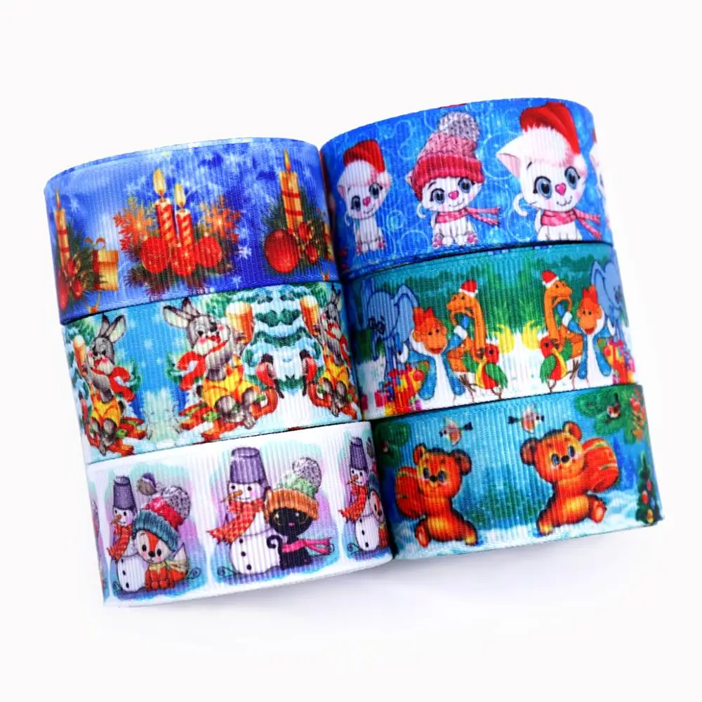 Бесплатная доставка 50 ярдов Рождественская печатная корсажная лента 31497|Ленты