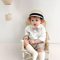 2021 autumn baby clothing set toddler gentleman boys suit bow tie blouse and shorts 2 pcs birthday clothes