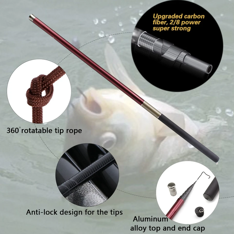 Супержесткая карбоновая ручная телескопическая удочка-Фидер для ловли карпа