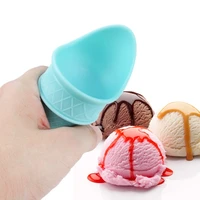 2 pack multicolored ice cream scoop cone holder stand for kids food grade bpa free plastic reusable sustainable freezable