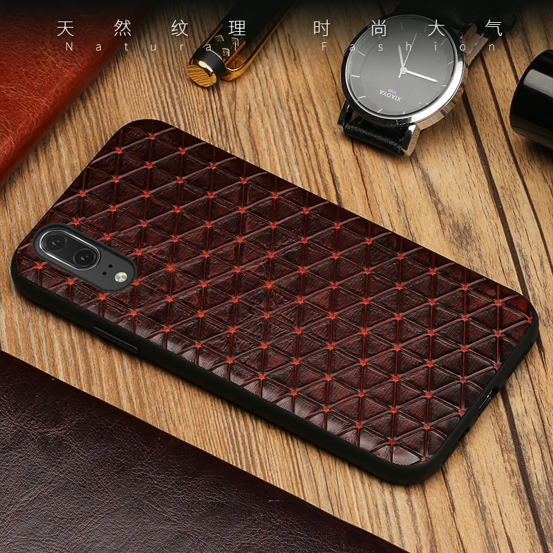 Модный треугольный чехол для телефона из натуральной кожи Huawei P10 P20 P30 Pro lite Nova 3 Mate