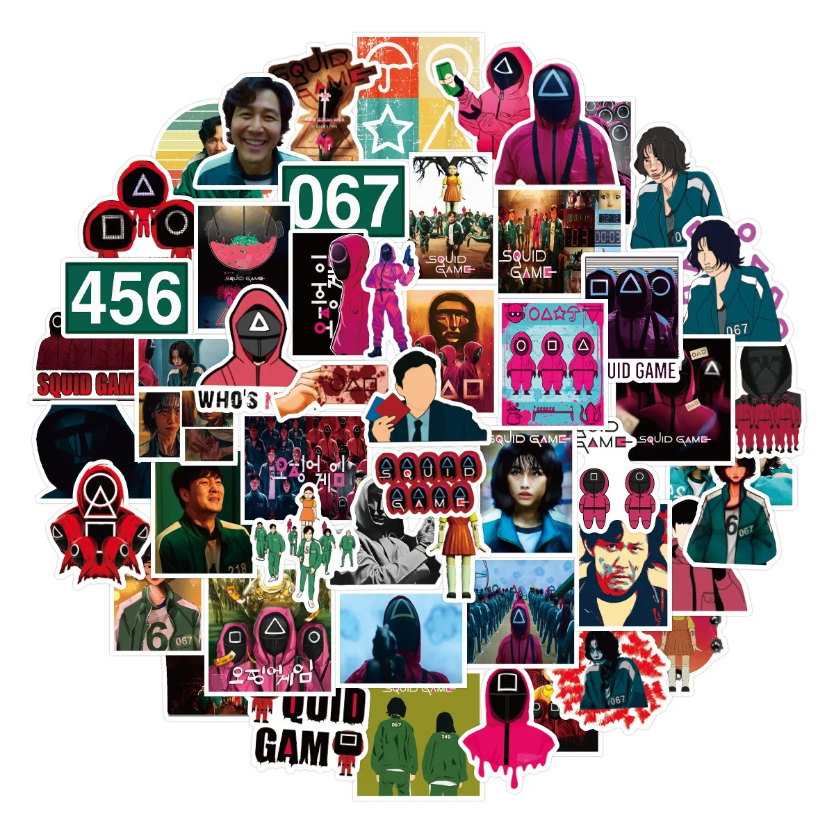 

10/30/50PCS Hot Thriller Movie Sticker Squid Game Graffiti Luggage Laptop Guitar Bike Skateboard Gift Toy Sticker Wholesale
