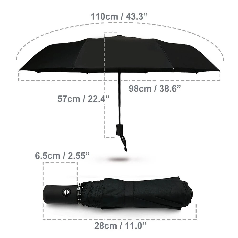 

Fashion 4S Car Brand Black For KIA Automatic Umbrella Rain Uv Folding Car Umbrella For Women Men Windproof Umbrellas Male