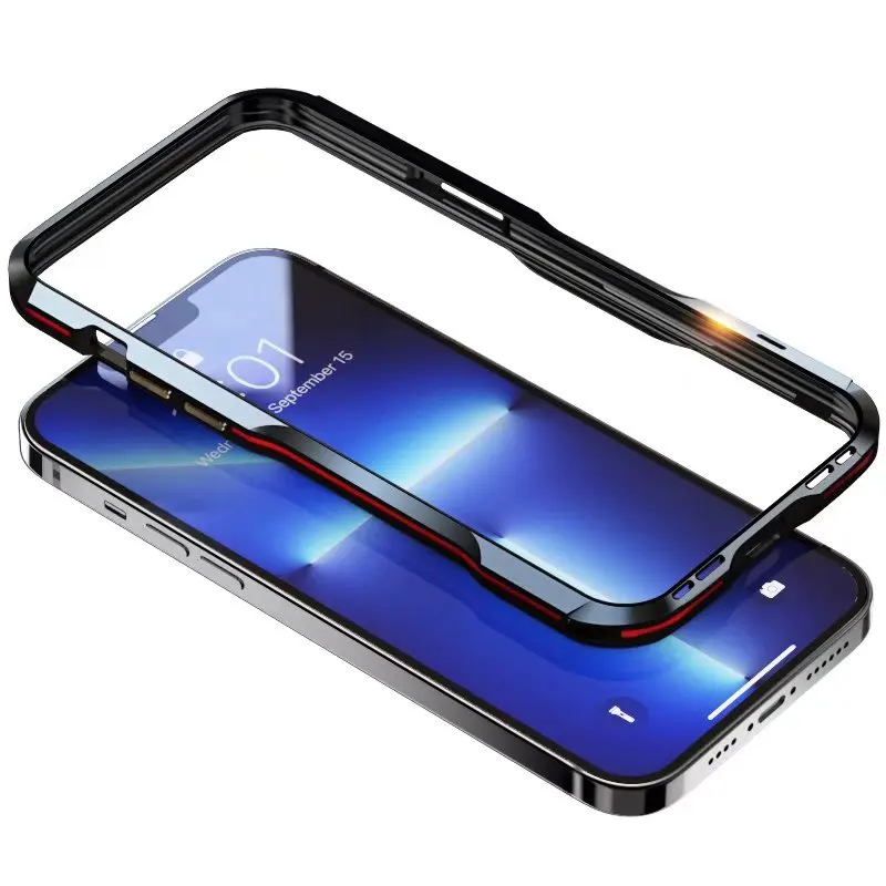 

Роскошный Ультратонкий алюминиевый чехол-бампер Luphie для Apple iPhone 13 Pro Max, чехол с 2 пленками (1 передняя + 1 задняя)