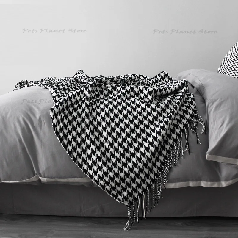 

Одеяло для дивана в скандинавском стиле, вязаное одеяло, мягкое покрывало для дивана, полотенце для отеля, шаль, Осеннее украшение, теплое од...