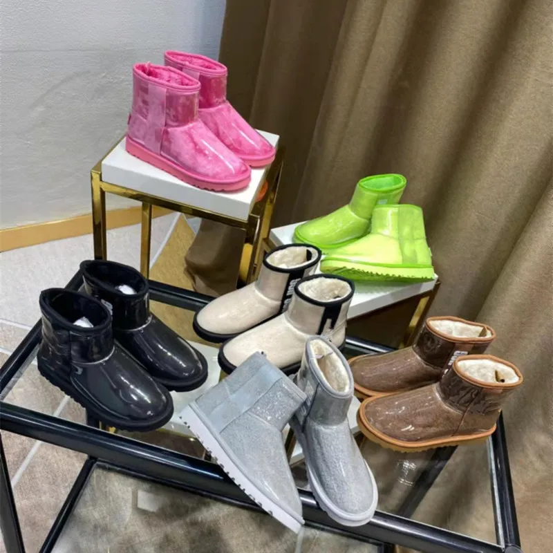 

Luxury Brand Designer Ladies Waterproof Rain Boots Fashion Brand Ladies Thick-soled Winter Boots High Quality Winter Warm Boots