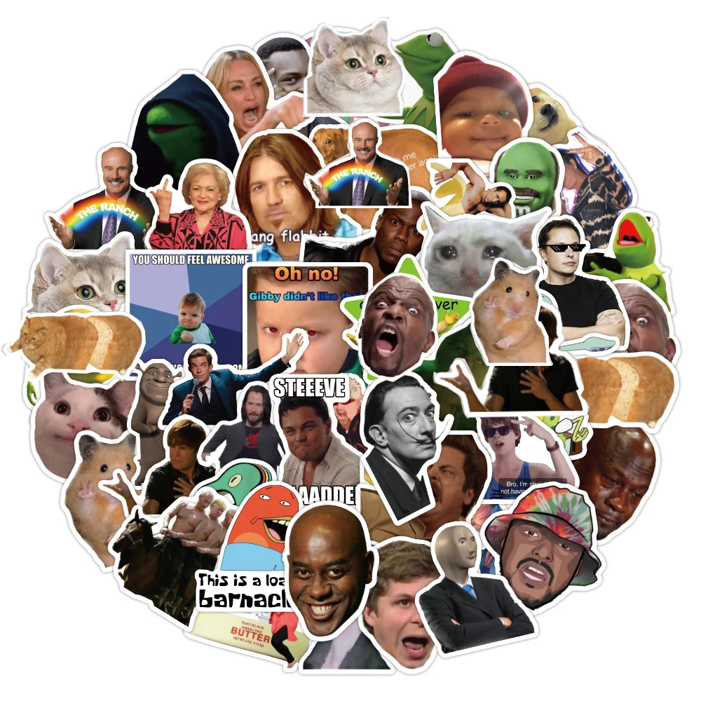 50100pcs new classic meme stickers laptop guitar luggage skateboard waterproof cool graffiti sticker decal kid classic toys free global shipping