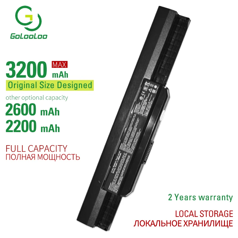 Аккумулятор Golooloo для ноутбука Asus A43 A43B A43BY A43E A53 K43 K53 X43 X44 X53S X54 X84 с 4 ячейками X53 |
