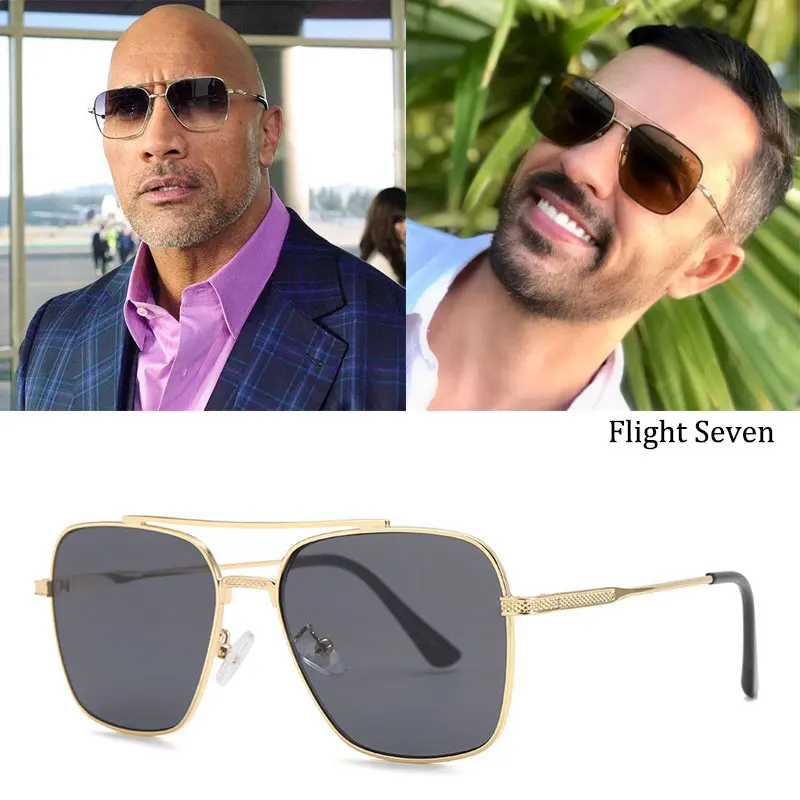

2022 Fashion Flight Seven 007 Rock Style Gradient Pilot Sunglasses For Men Square Luxury Brand Design Sun Glasses Oculos De Sol