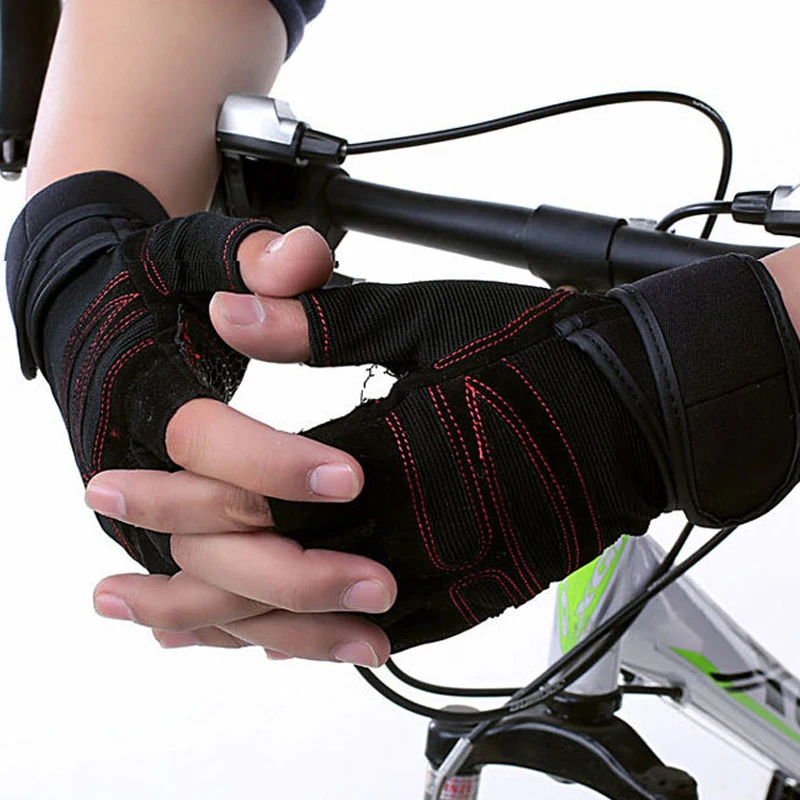 

Summer Cycling Gloves For Sports Mtb Bike Cycle Men's Woman Half Outdoor Without Fingers Protective Black Enduro Fabric Gloves