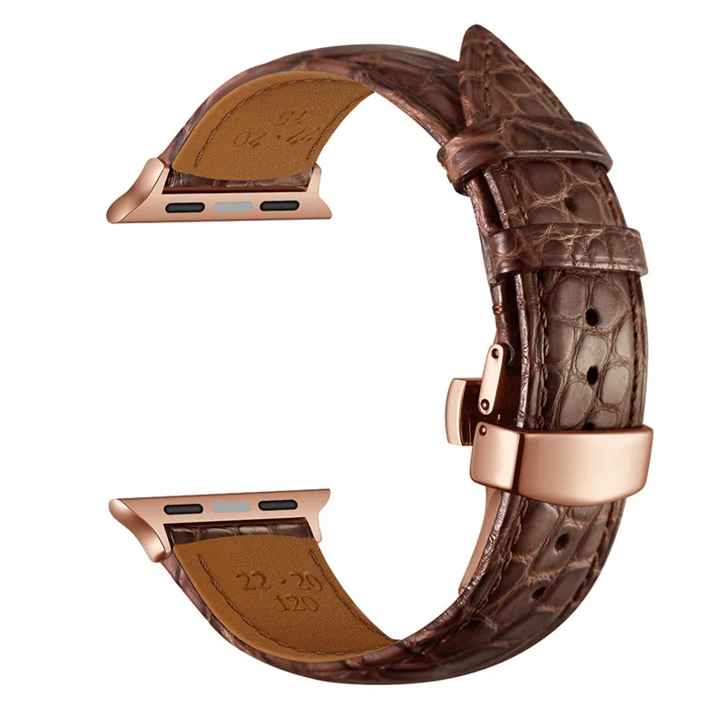 brown--rosegold Крокодиловая кожа Ремешки для наручных часов Apple Watch, ремешок 42 мм, 38 мм, версия 4 44 мм для девочек; мини-юбка для браслет для iwatch для наручных часов Apple Watch Series 5 4 3 2 1 ремешок - Цвет ремешка: brown--rosegold