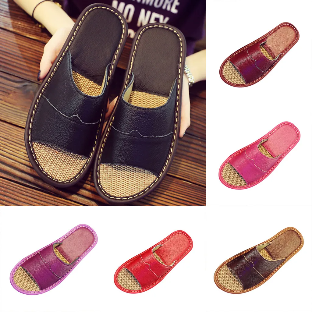 

Модные летние пляжные Повседневные тапочки, женские домашние сандалии, ретро тапочки с открытым носком, домашняя женская обувь, плоская обу...