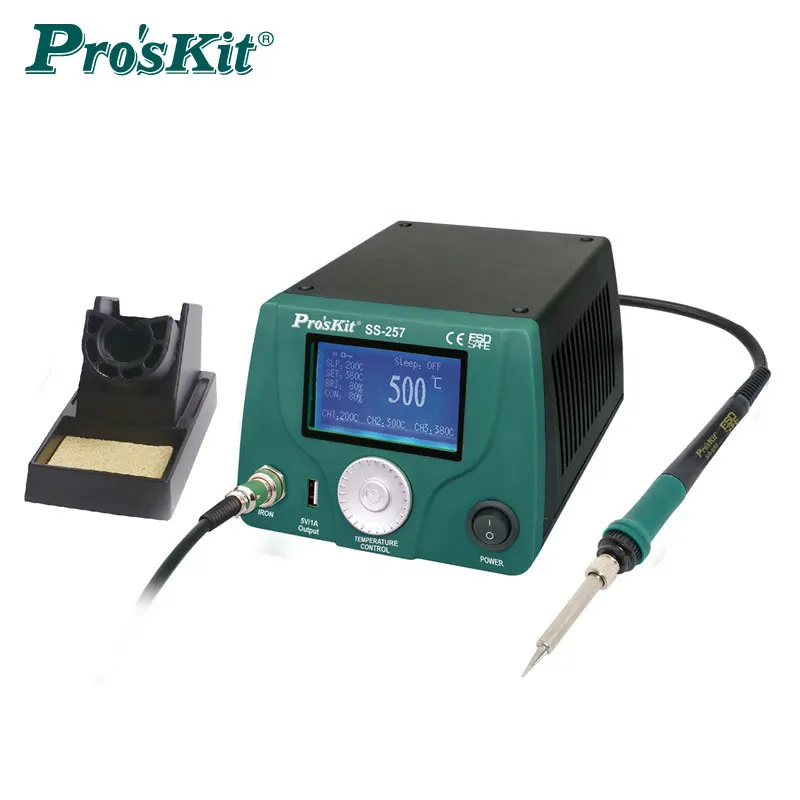 

Pro'sKit SS-257H LCD Smart Soldering Station Anti-Static LeadFree Maintenance Electric Welding