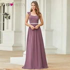 Бордовые Платья для подружки невесты элегантные длинные трапециевидные шифоновые Свадебные платья для гостей Ever Pretty EZ07704 серый простой Vestido Longo