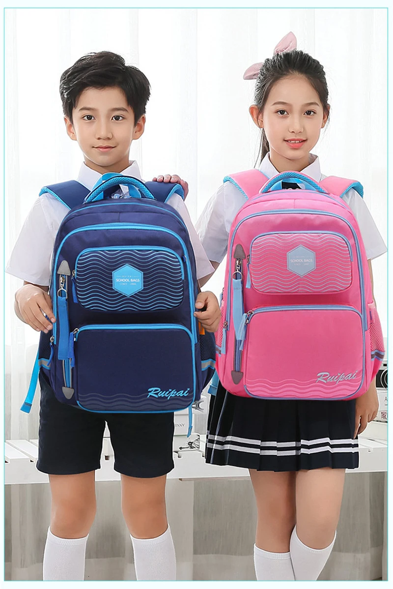 High Backpack Children Quality Nylon Backpacks School Bag for Boys Girls Waterproof Big Capacity Schoolbags Reflective strip