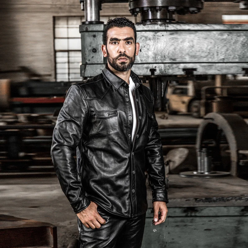 Мужская верхняя одежда HA-2 из коровьей кожи винтажная куртка воловьей |