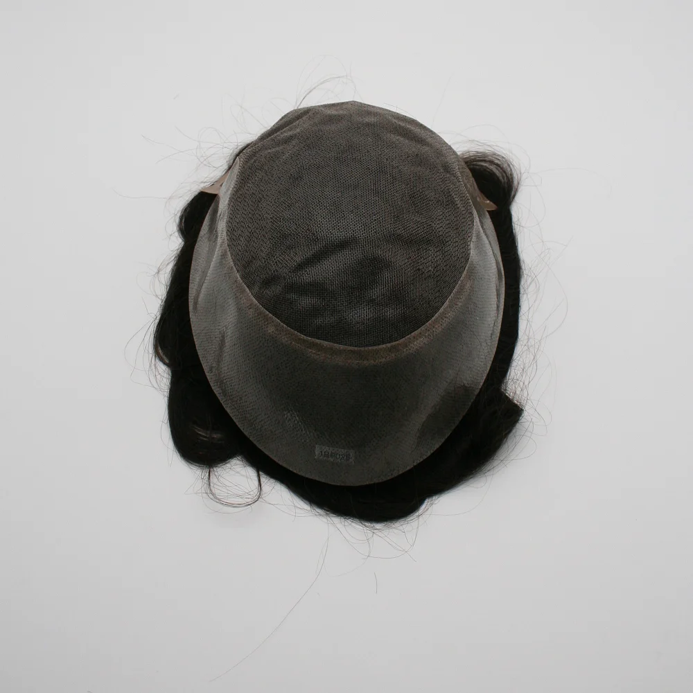 Мужские волосы со сварным кружевом спереди и сверху по бокам сзади парик